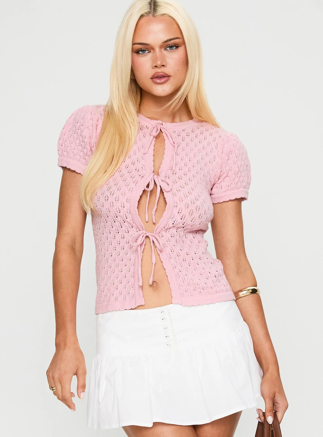 Pretty in Pink Mari Knit Top: Simply essential, effortlessly chic, a wardrobe staple.